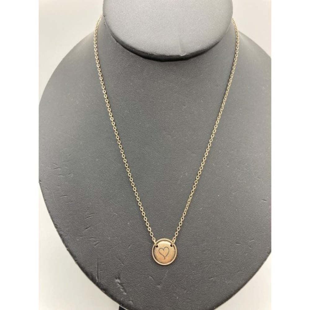 Heart Pendant Dainty‎ Gold Tone Chain 16"